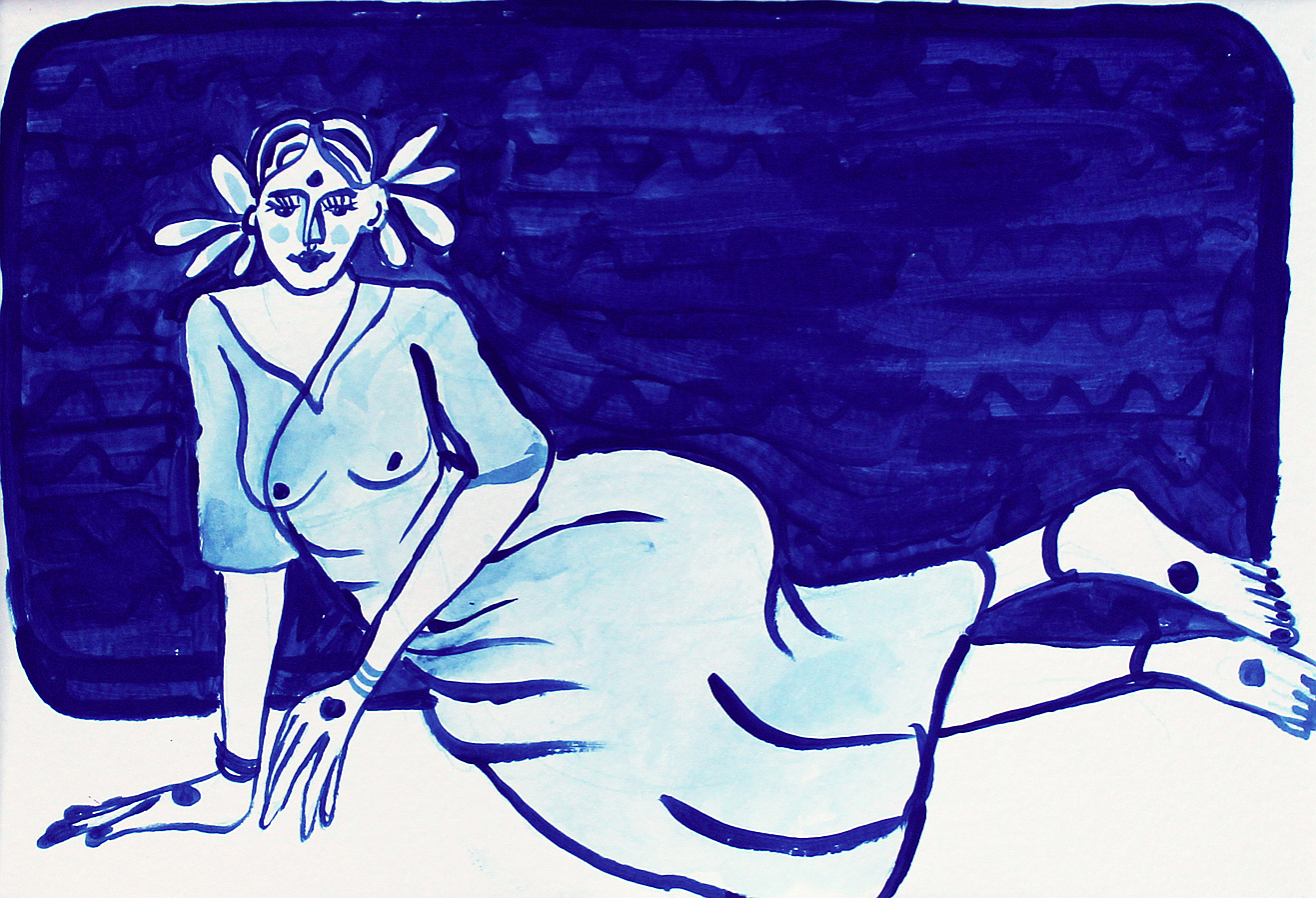 Lady in Blue  No. 01 - Fine Art Print